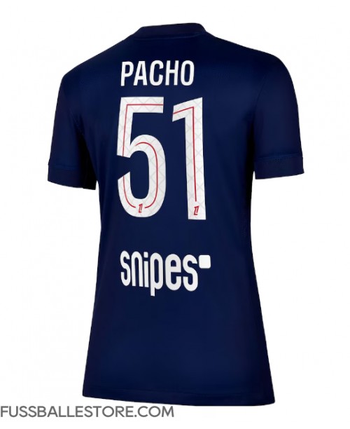 Günstige Paris Saint-Germain Willian Pacho #51 Heimtrikot Damen 2025-26 Kurzarm Günstige Paris Saint-Germain Willian Pacho #51 Heimtrikot Damen 2025-26 Kurzarm